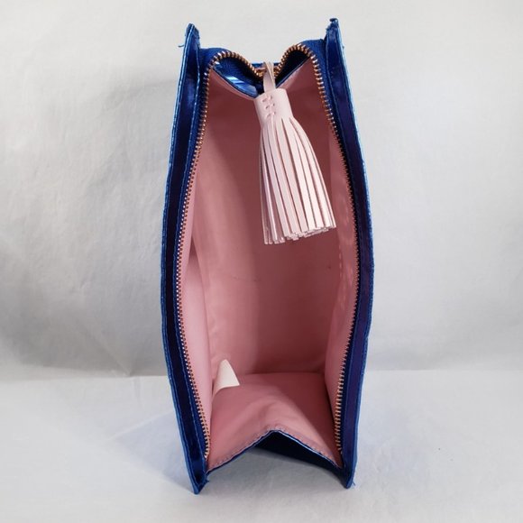 Bath & Body Works Women Metallic Blue Perfed Emoji Cosmetic Bag - Picture 8 of 8